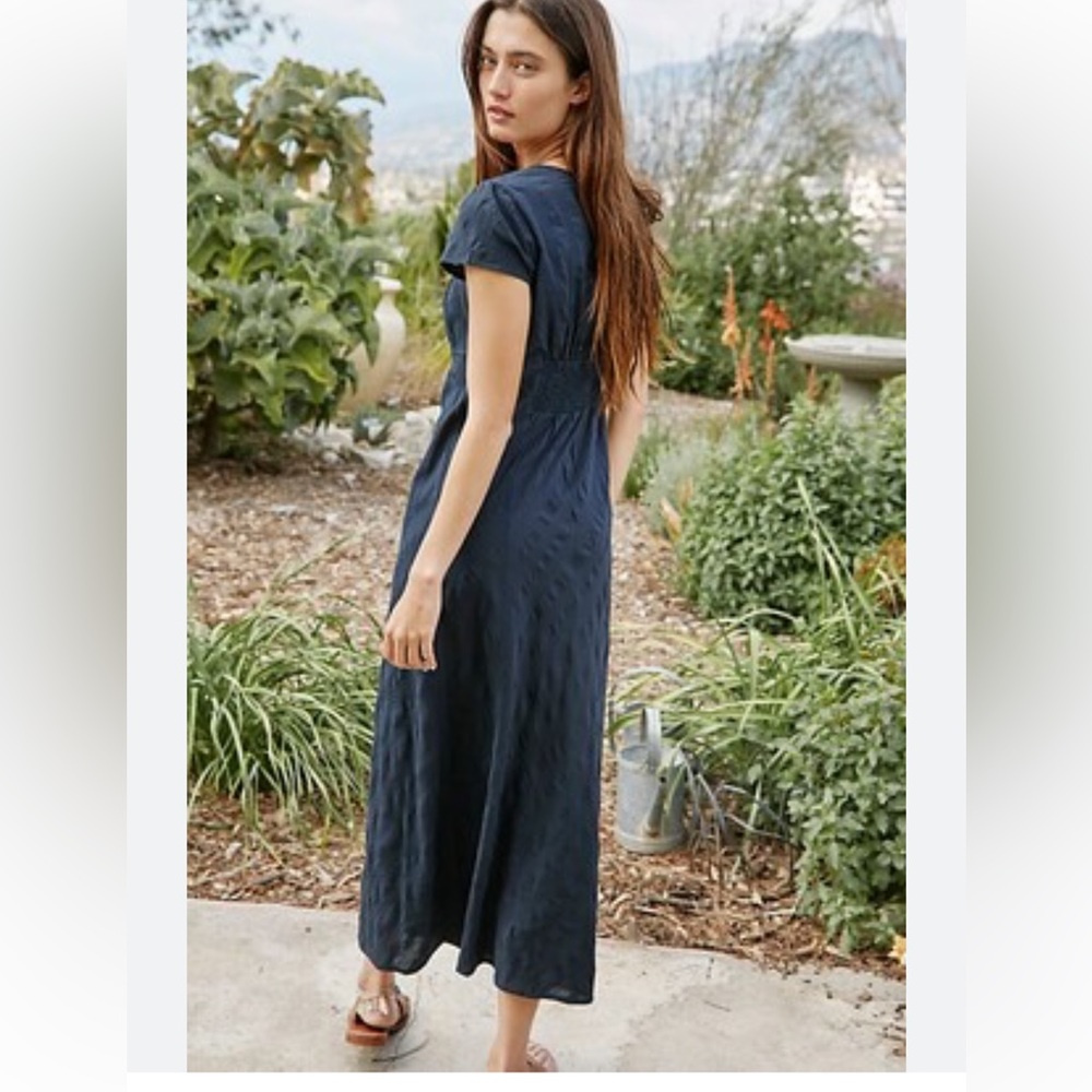 Free People Natalya Black Solid Midi Dress - Picture 3 of 9